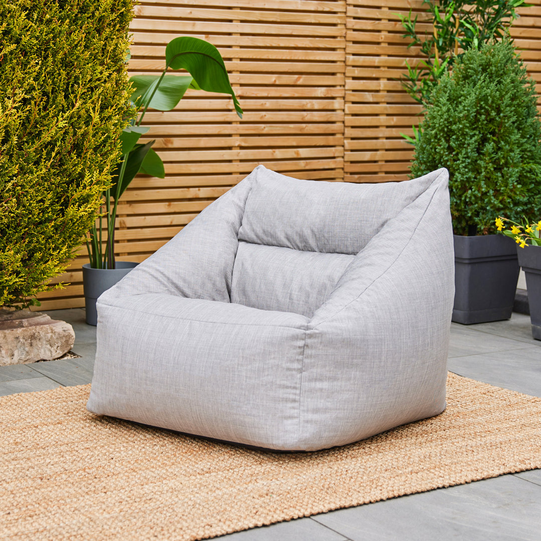 Bean Bag Bazaar Natalia Outdoor Woven Armchair Bean Bag Grey